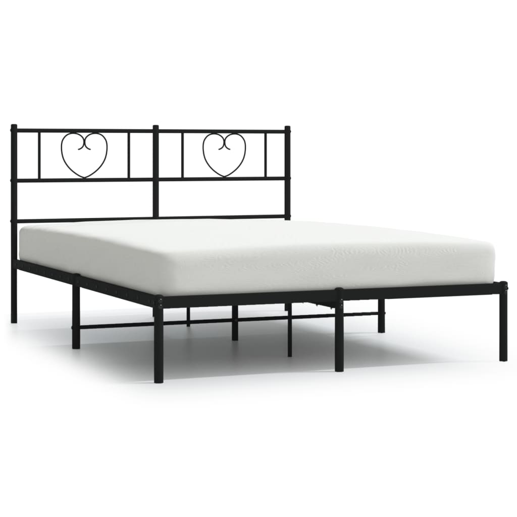 Łóżko Metalowe Czarne Rama Łóżka Ze Stelażem Do Sypialni Pokoju 120x190 cm
