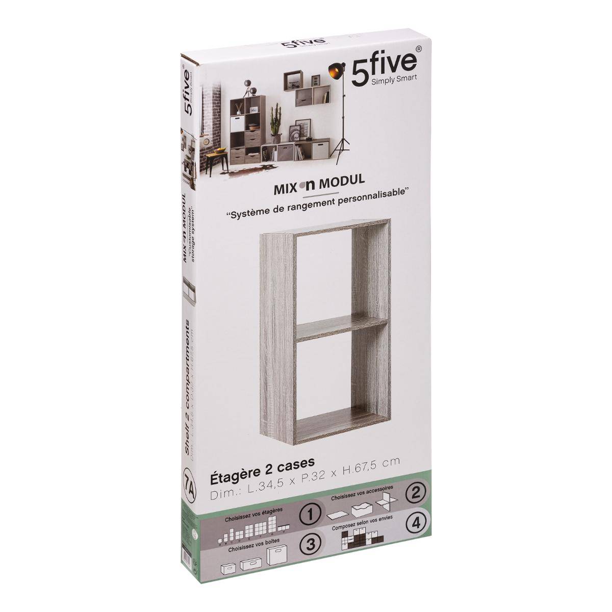 Étagère 4 cases 100 % bambou 5five - Le Dépôt Bailleul