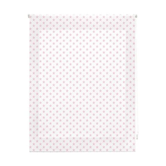 Estor enrollable infantil - estor infantil tamaño 160x250 - estor enrollable color blanco con estrellas rosa | blindecor