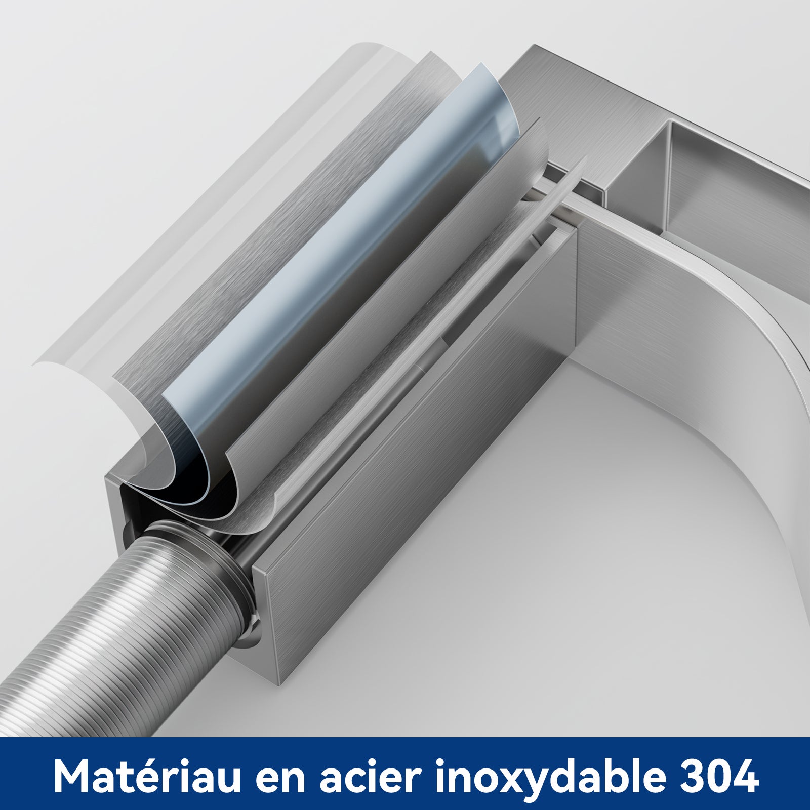 Robinet moderne Mitigeur de Lavabo chrome S Robinet en Acier inoxydable Robinet de lavabo en Casacade Mitigeur pour Salle de Bain - 7