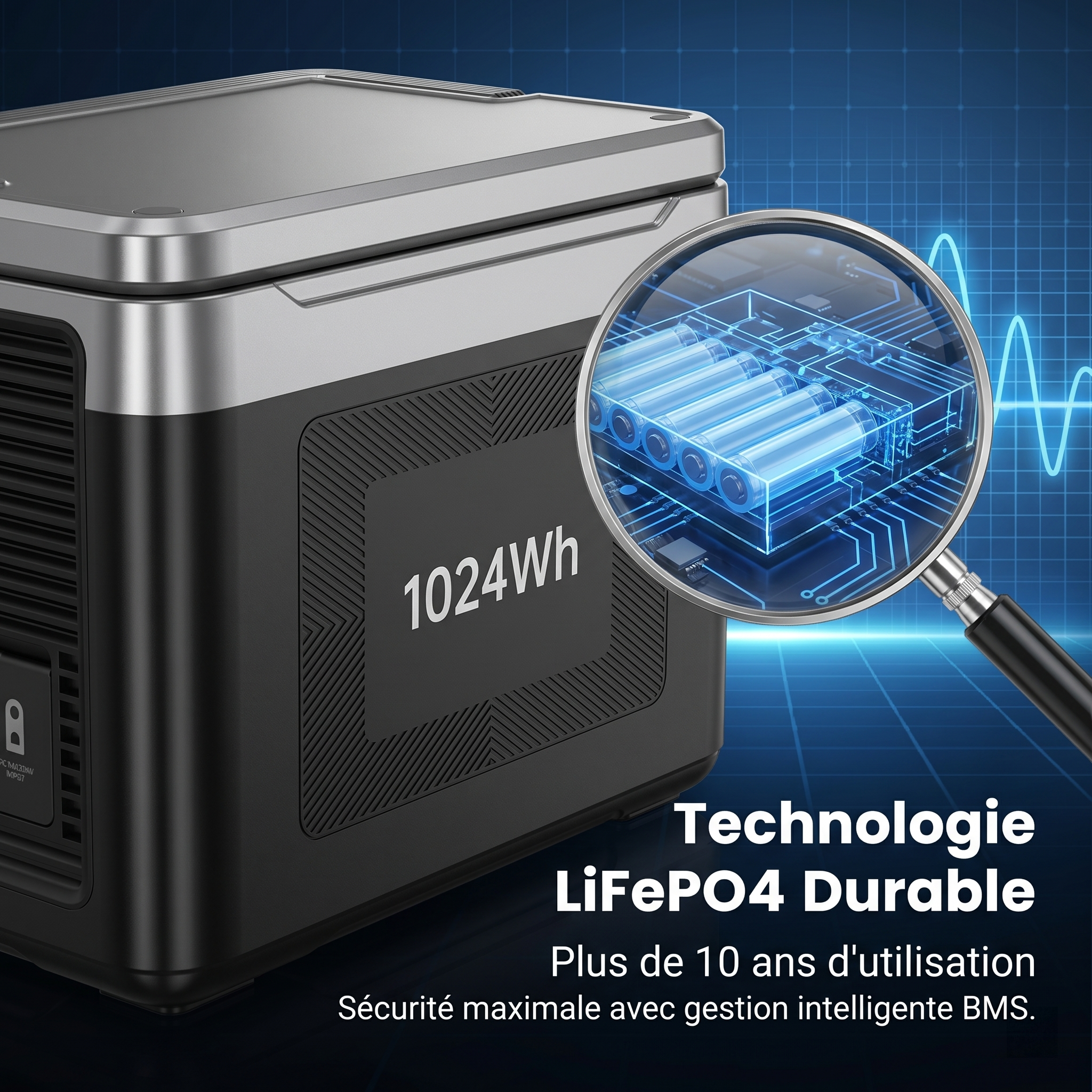 OUKITEL P1000E Plus station électrique portable 1024Wh – 1800W, LiFePO4, usage quotidien maison - 5