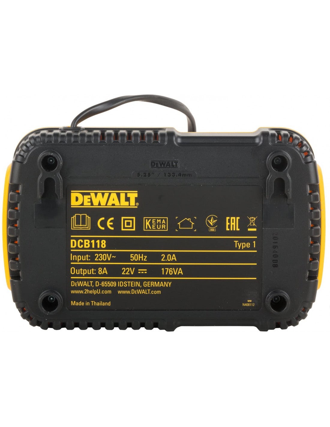 DeWALT DCB118-QW - Carregador de Bateria - 8 A - para DeWALT DCMPP568N-XJ, XR DCB182, DCB184 - 6
