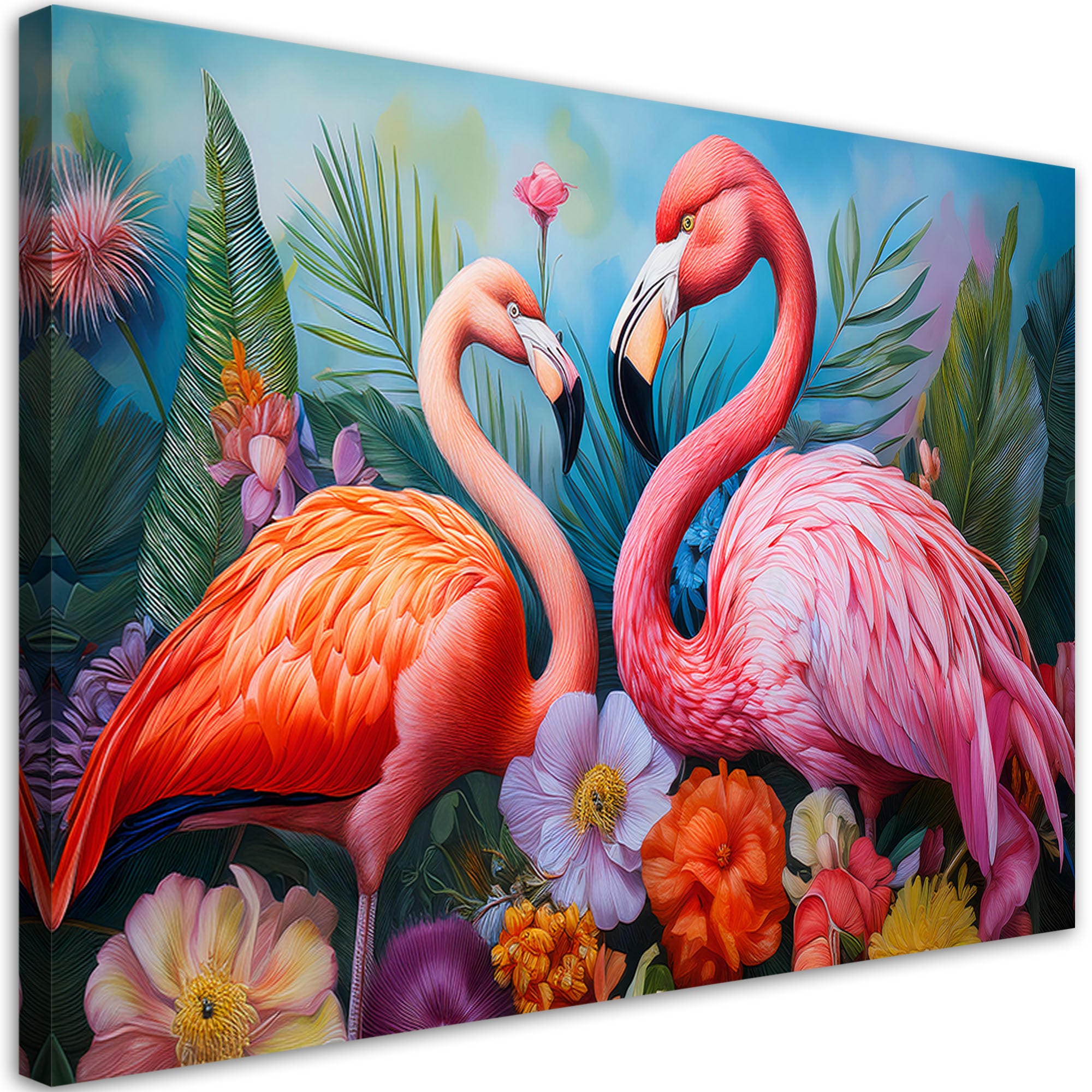 Obraz na płótnie, Flamingi Ptaki Zwierzęta Egzotyczne 60x40