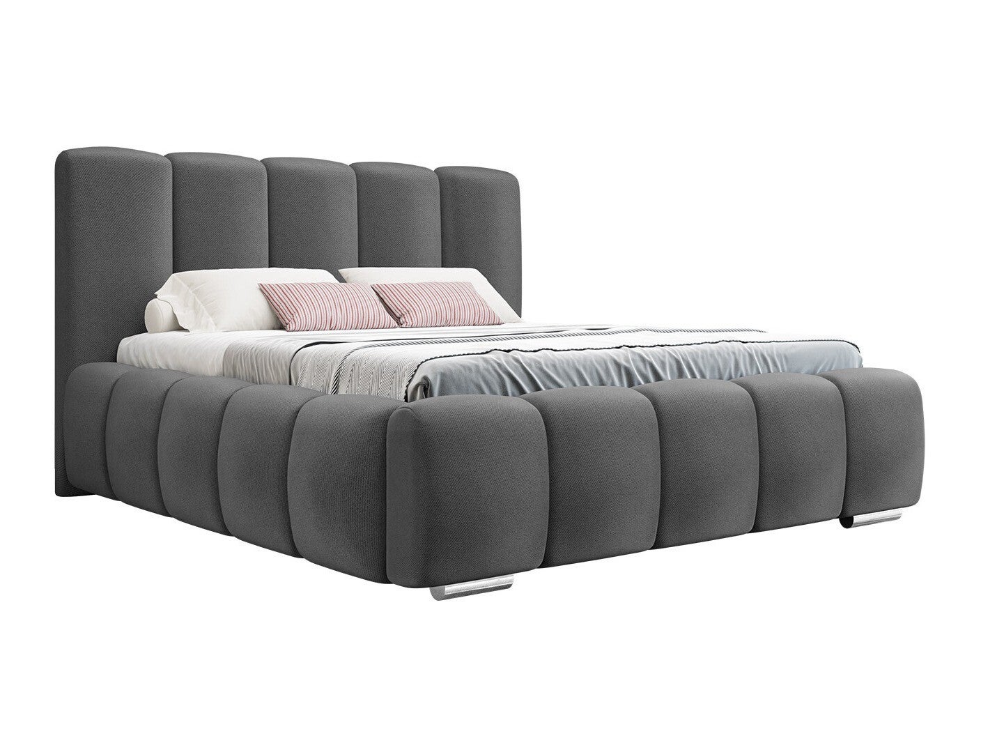Cama TrendyNest Alceus I, Doble, Gris oscuro, 160x200, Tapiz, Somieres ...
