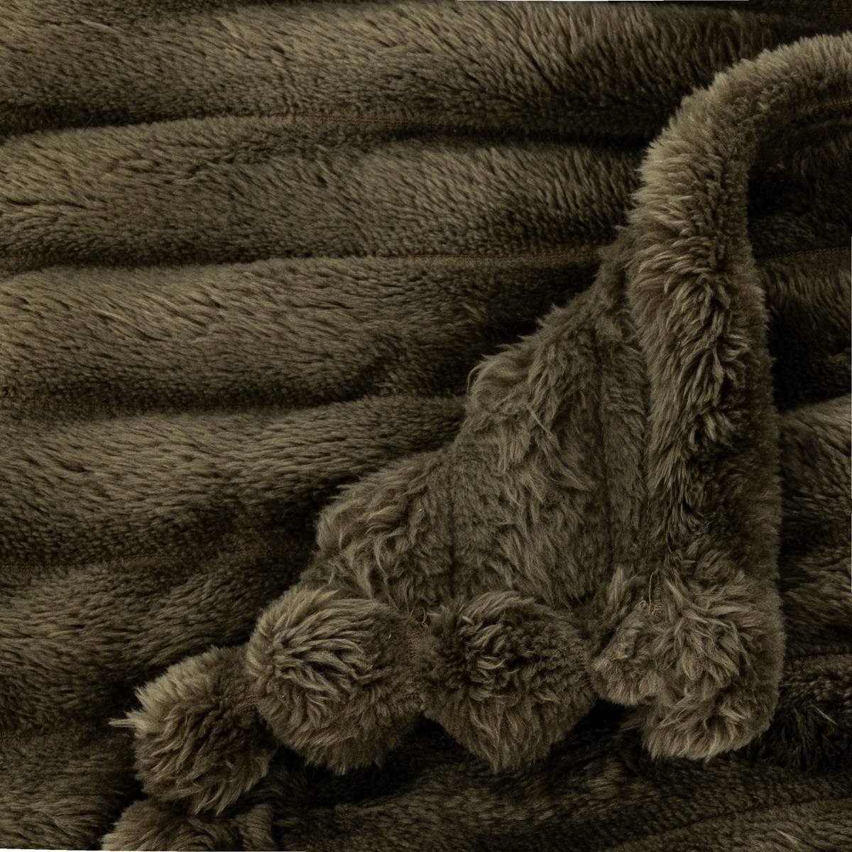 Plaid Flanelle Mattias 130x170cm Marron - Atmosphera Créateur d'intérieur - 6