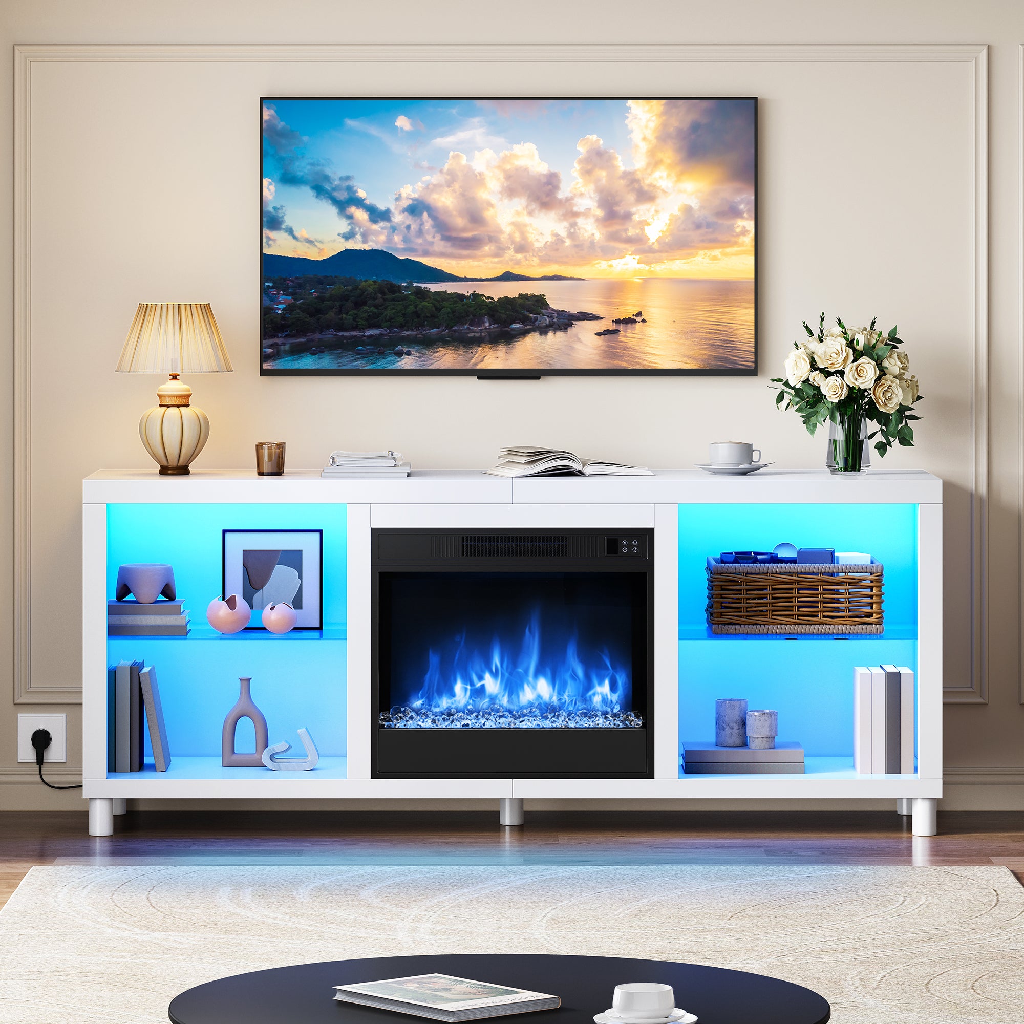 Balconera Mueble TV para Chimenea Eléctrica 18