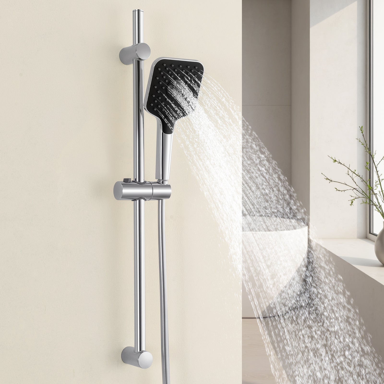 Ducha De Mano De 3 Funciones, Nuevo Cabezal De Ducha Mate Galvanizado