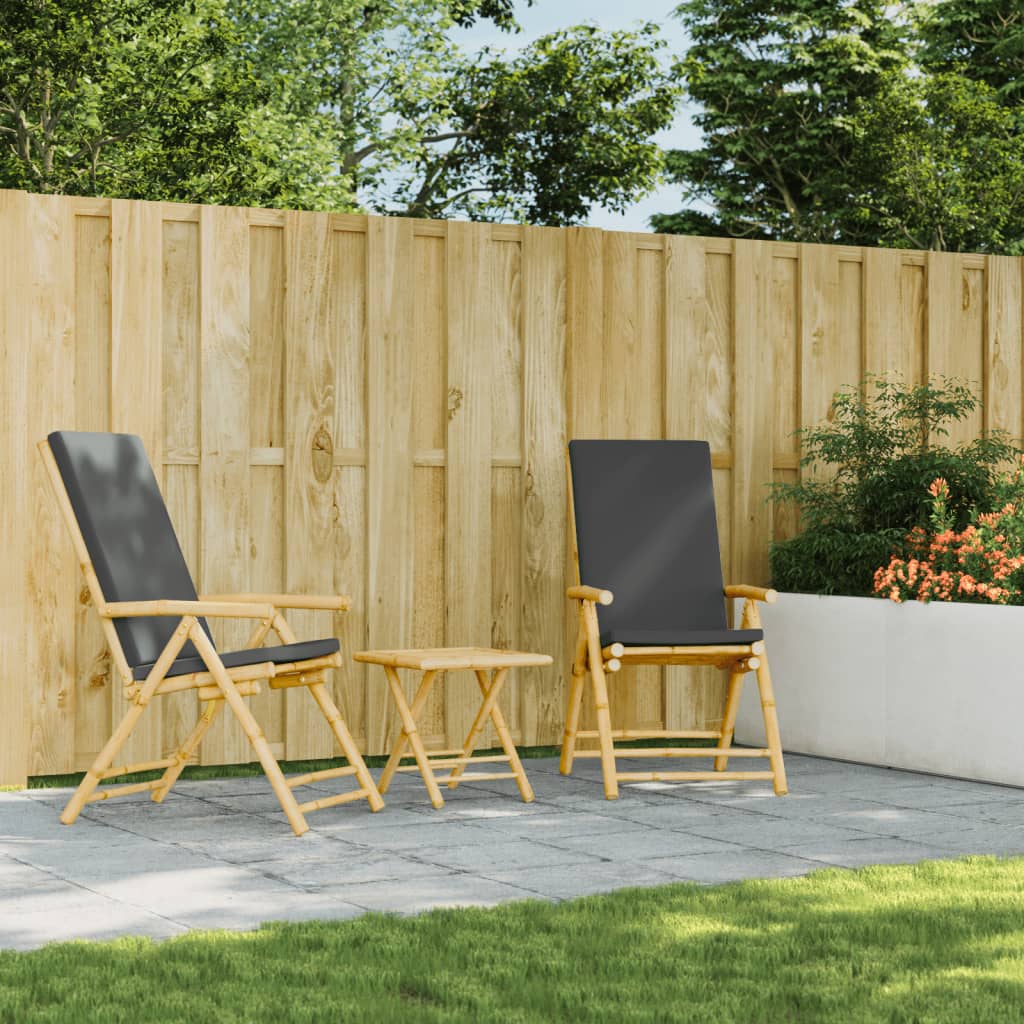 Table de jardin pliable 45x45x45 cm bambou - 3