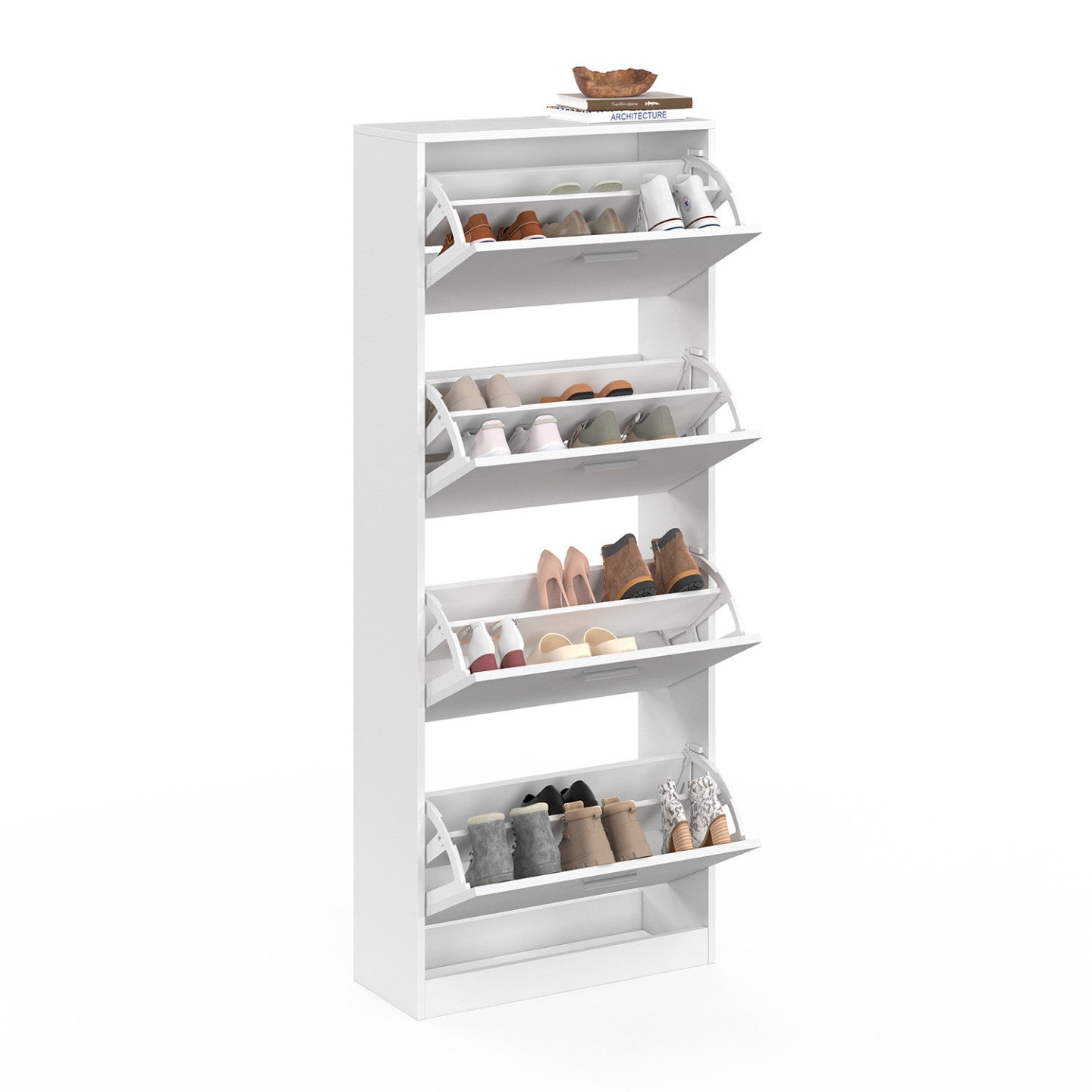 Meuble à chaussures 24 paires KLARK 4 portes blanc - 4