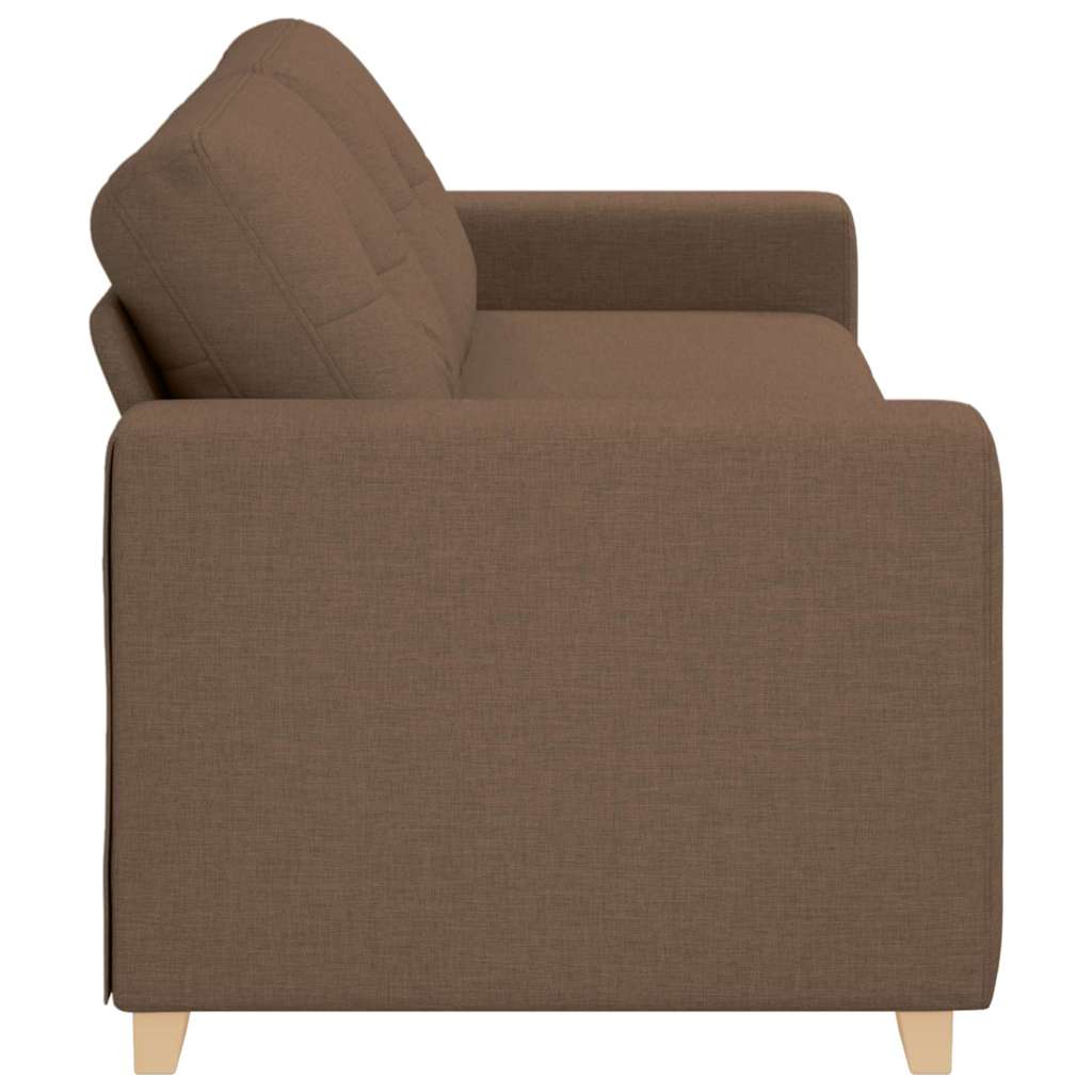 Sofa 3 places avec coussin Marron tissu vidaXL - 4