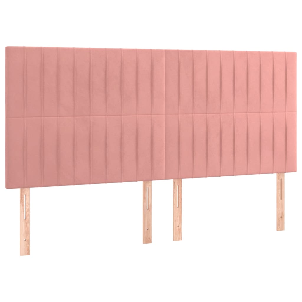 Cadre de lit sans matelas rose velours - 8