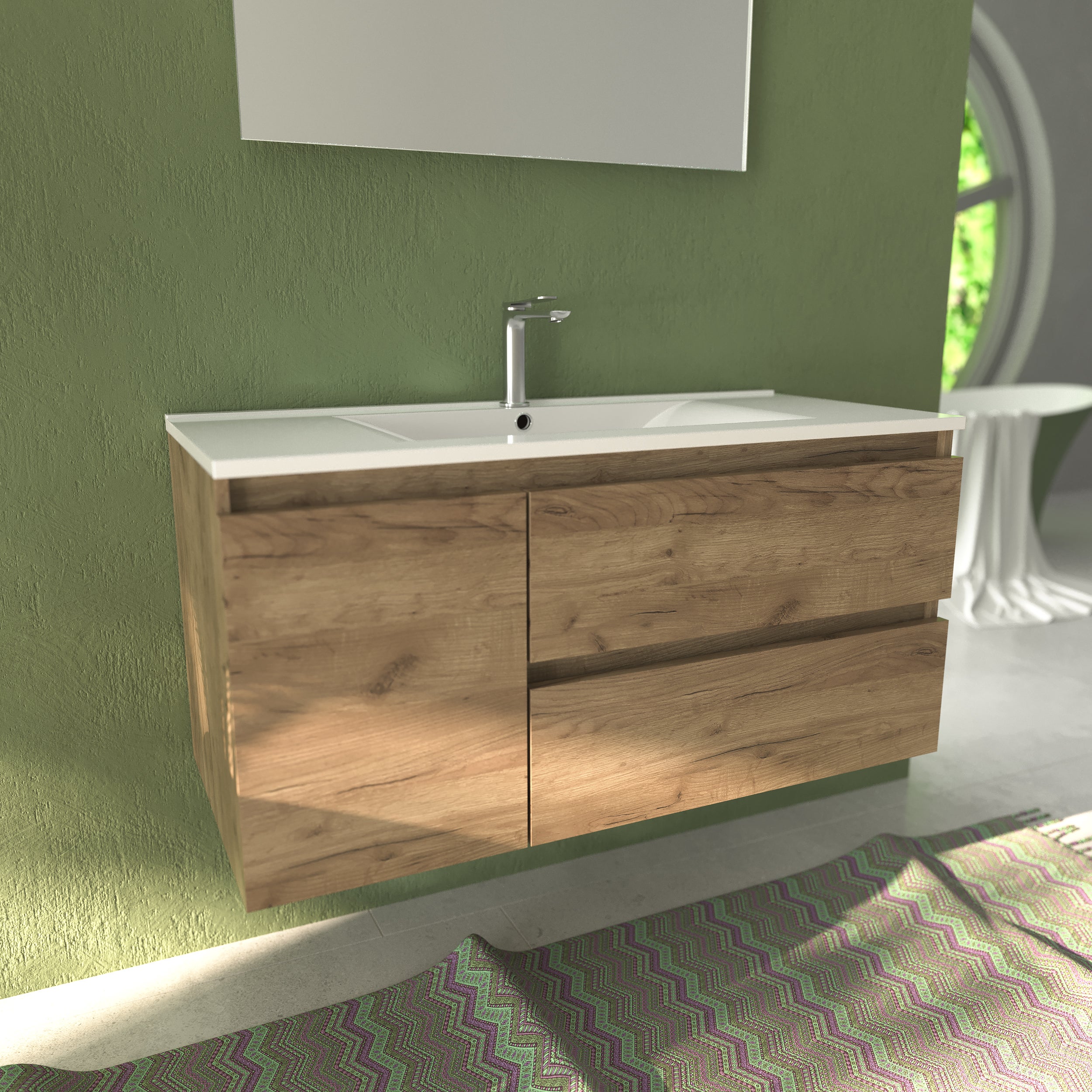 Ensemble armoire et plan de travail Verona en 80 cm, finition chêne guadarrama avec poignée exécutive - 6