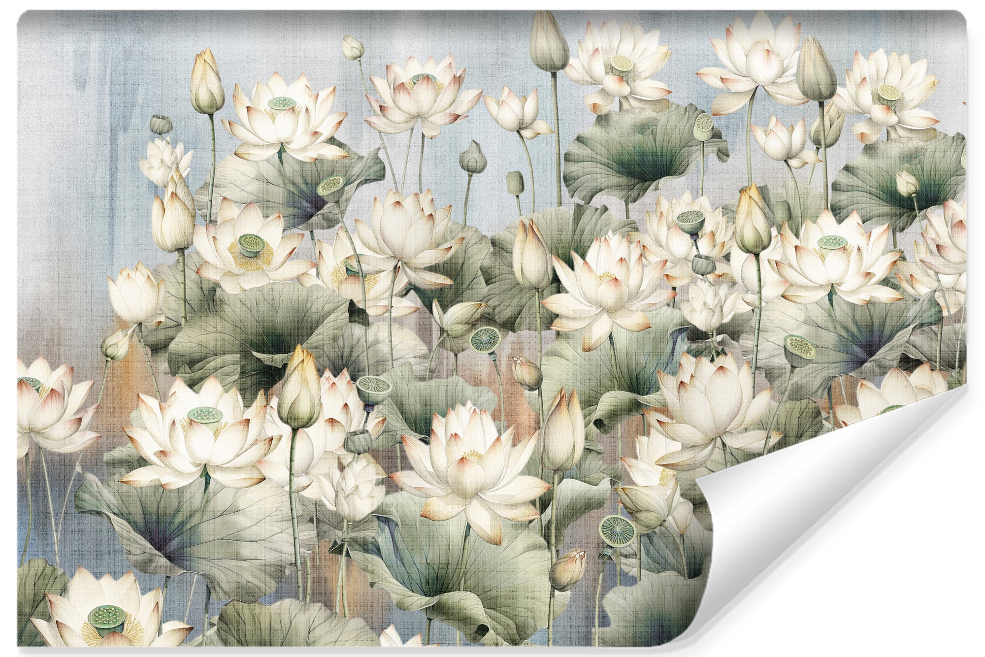 Papel pintado no tejido con foto flores hojas vintage para la habitación 368cm x 254cm