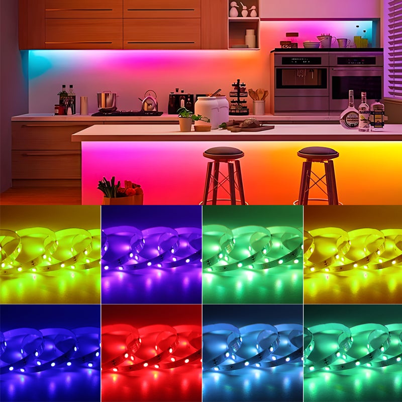 COMELY Ruban LED RGB 5 m 12V Télécommande 24 Touches WiFi App Éclairage Ambiance Multicolore 5050 IP20 - 2