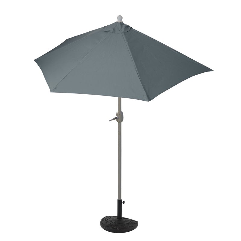 Parasol półokrągły Parla, parasol balkonowy, UV 50+ poliester/aluminium 3 kg ~ 300 cm antracytowy z podstawą