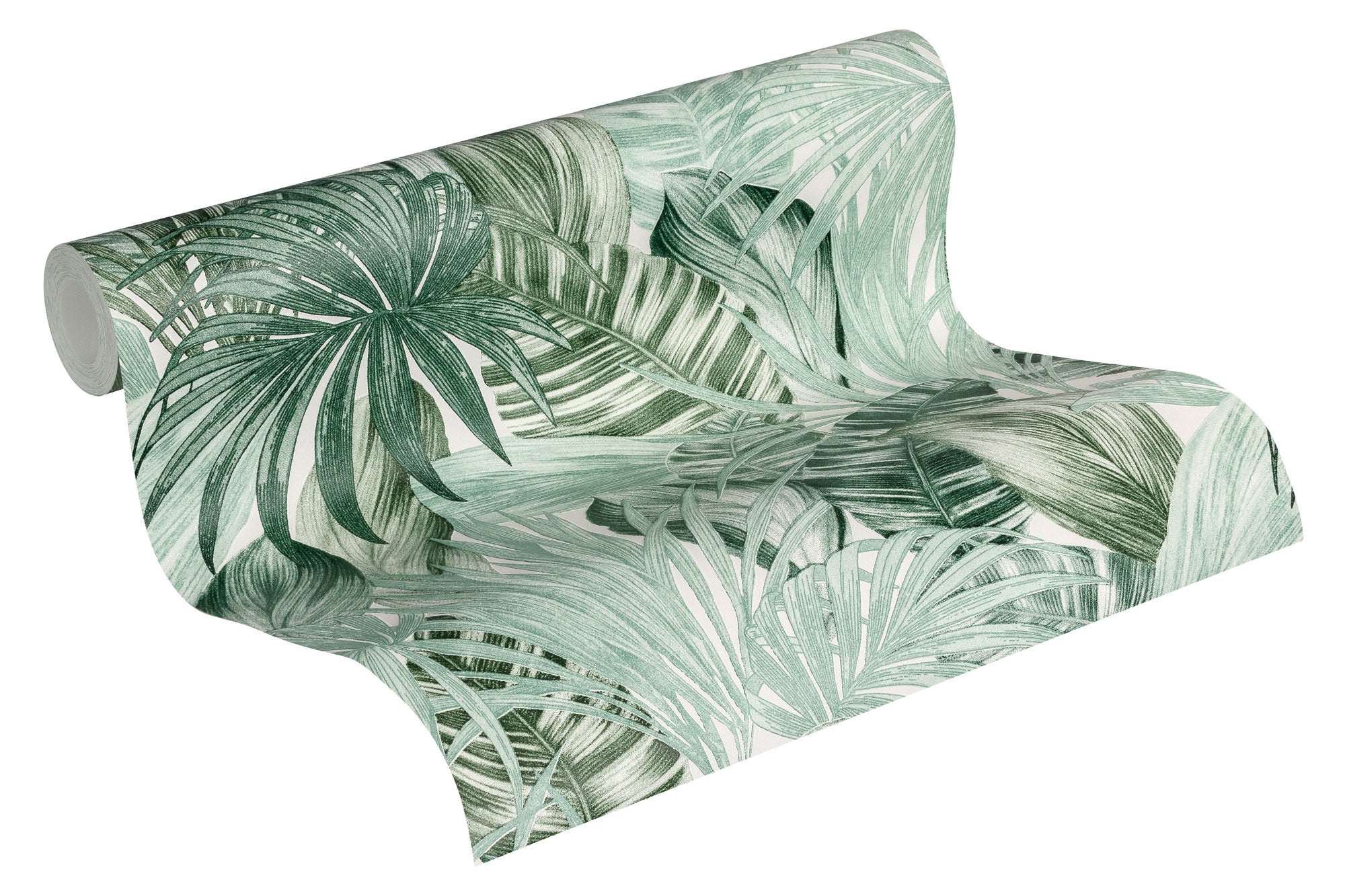 Papel pintado hojas verdes estilo realista Papel pintado dibujos hojas tropicales Papel pintado tropical estilo flora y fauna - 3
