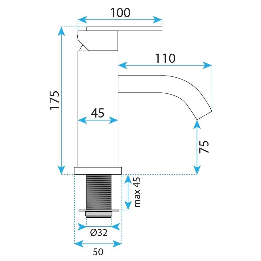 Bateria umywalkowa Rea Ontario Złota Szczotkowana Niska - 7