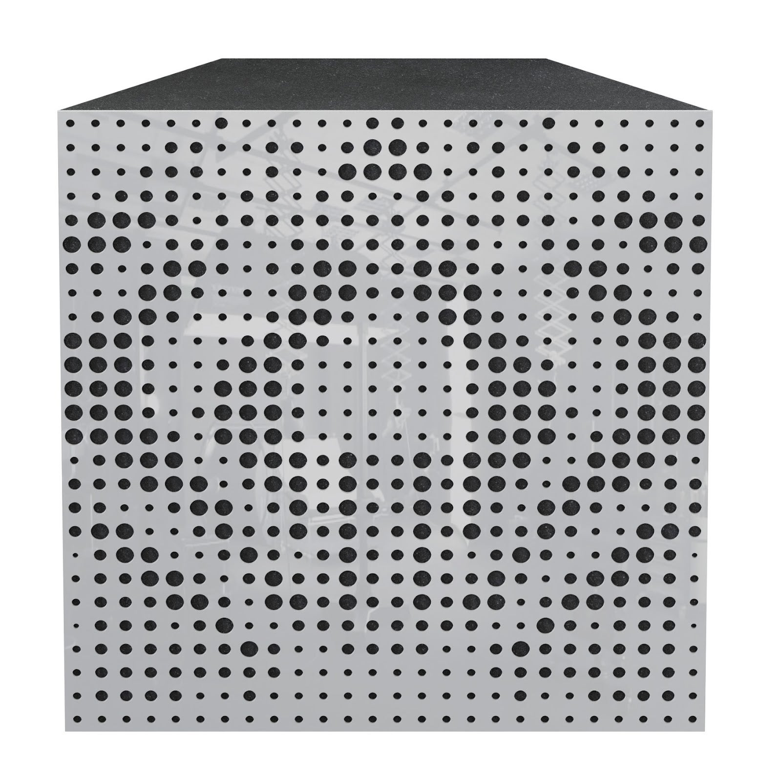 Lot de 2 Pièges à basses UNIVERSE acoustiques insonorisants 50x50x15 cm -Plastique perforé et mousse acoustique -Blanc brilliant - 2