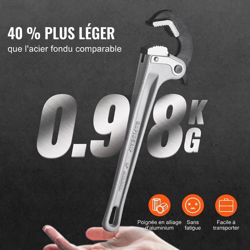Clé Serre-Tube Aluminium 14 Pouces Ajustable Pour Plomberie Et ...