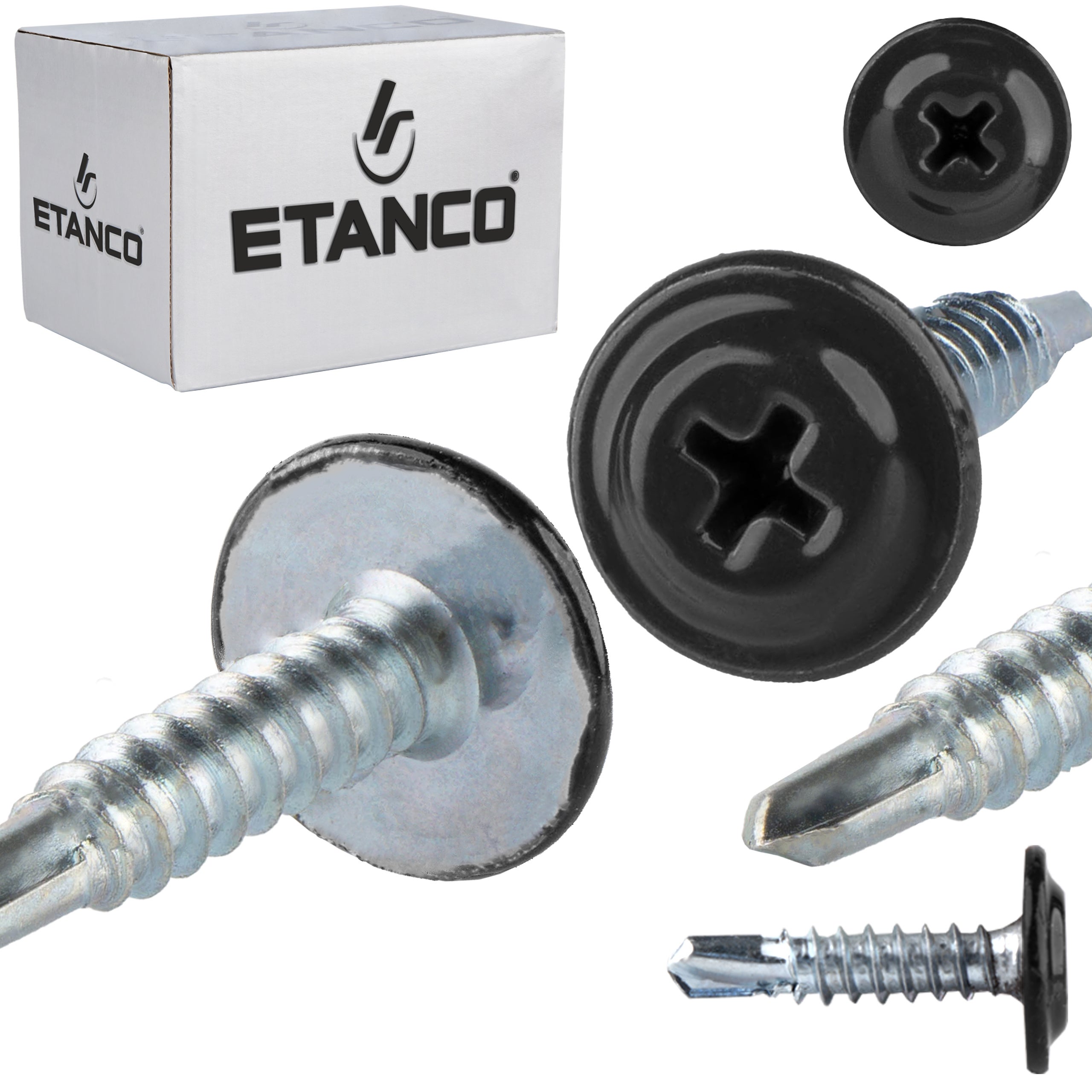 Łączniki montażowe Etanco GM-B 4,2x19 mm RAL 9005 250szt