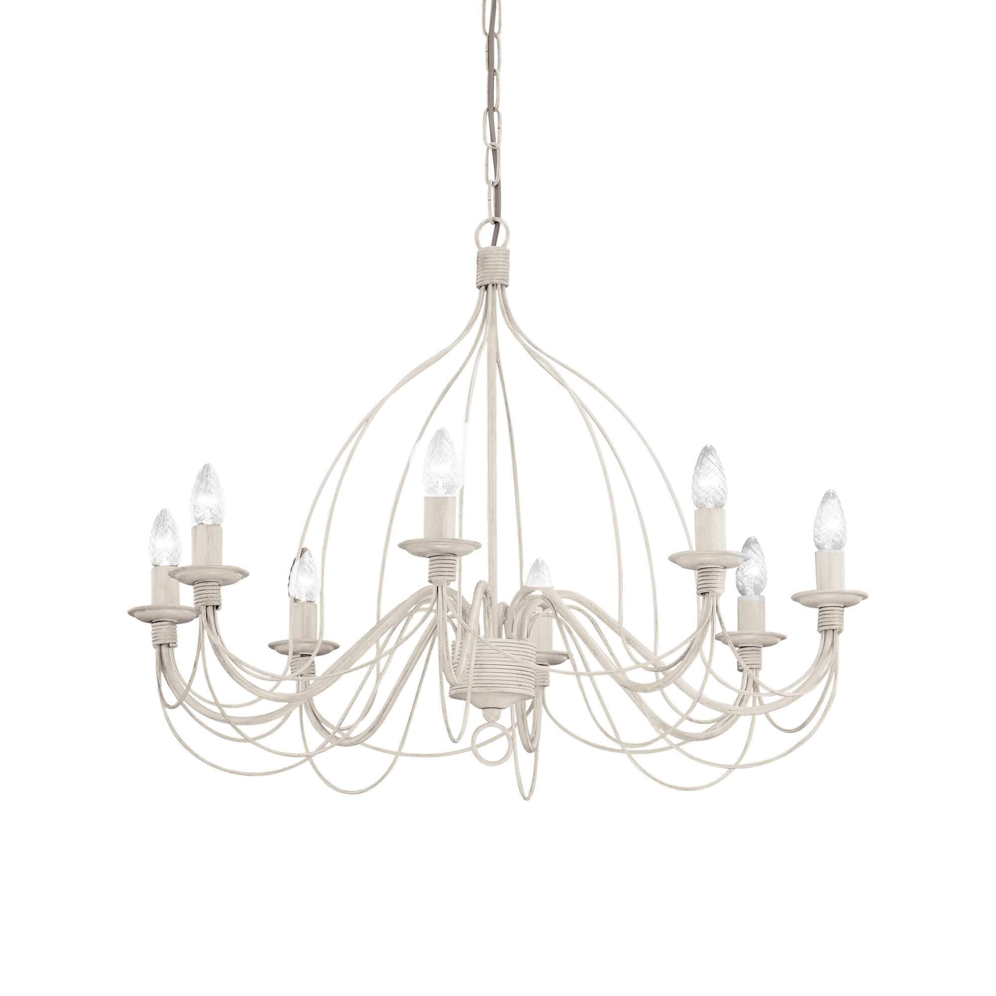 Ideal Lux  Suspension Blanche Antique Corte 8 Ampoules , Leroy Merlin