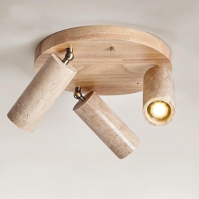 3-głowicowa lampa sufitowa, kinkiet LED w stylu vintage, obrotowy reflektor sufitowy, oświetlenie szynowe LED z kamienia, ciepłe światło 3000 K