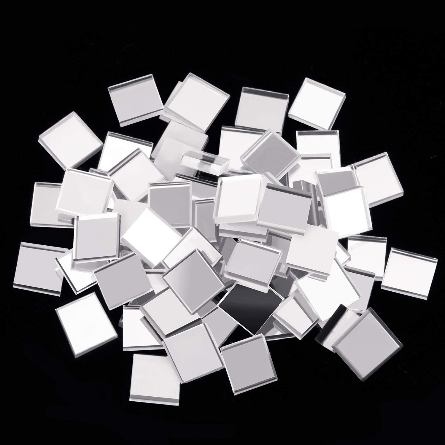 Autocollants miroir carrés – 1&nbsp;000 x 5 mm, autocollants carrés argentés pour décoration - 3