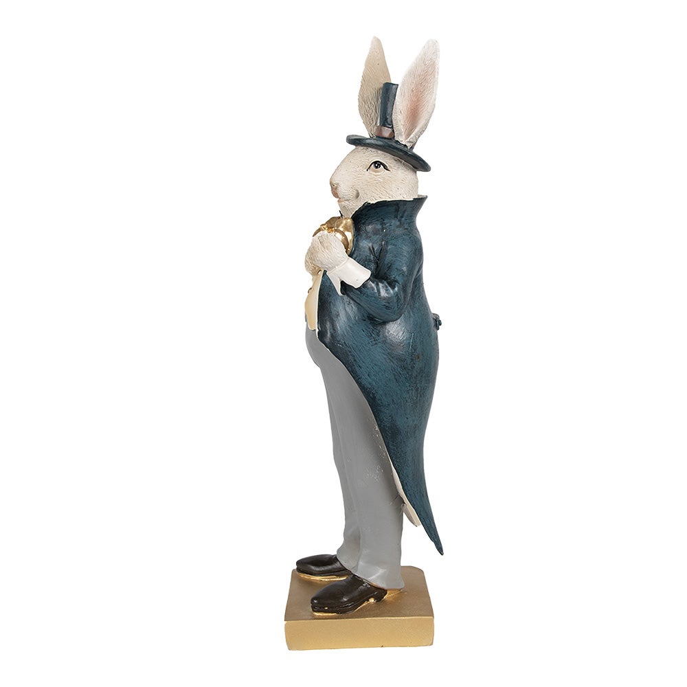 Clayre & Eef Figurine Lapin 30 cm Beige Bleu - 2