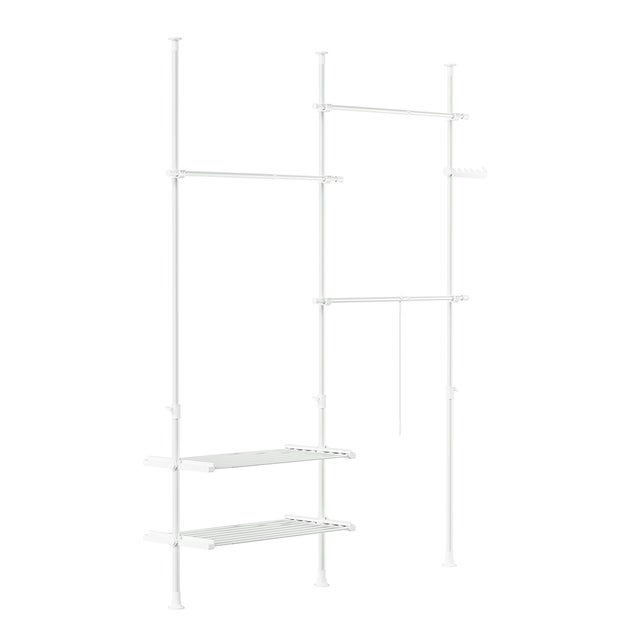 Organizador De Armario Apilable Extensible – Sin Taladrar, Acero Y PP, Ancho 24 Cm, Largo Ajustable 27-38 Cm