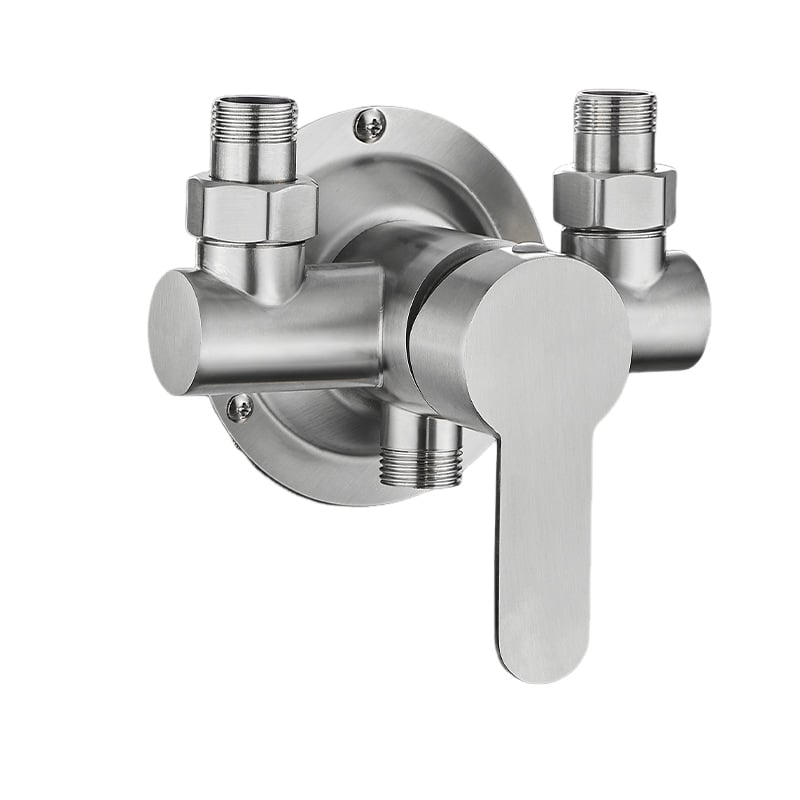 Bateria prysznicowa sterowana ścienna, bateria prysznicowa ze stali nierdzewnej 304, wylewka skierowana w dół, wykończenie szczotkowane