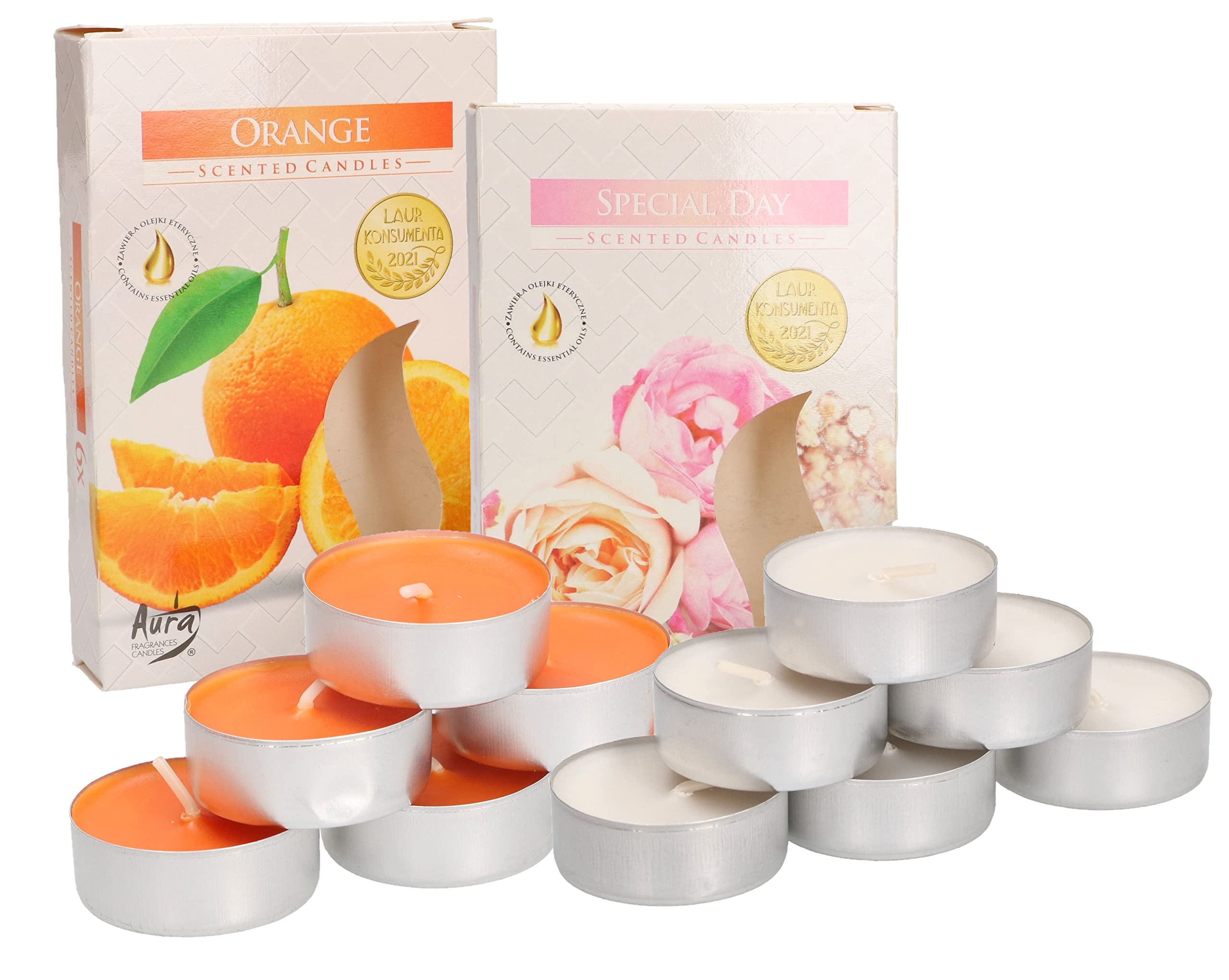 Zestaw 12x tealight świec podgrzewacze świeczki zapachowe wkład parafinowa - KOTARBAU