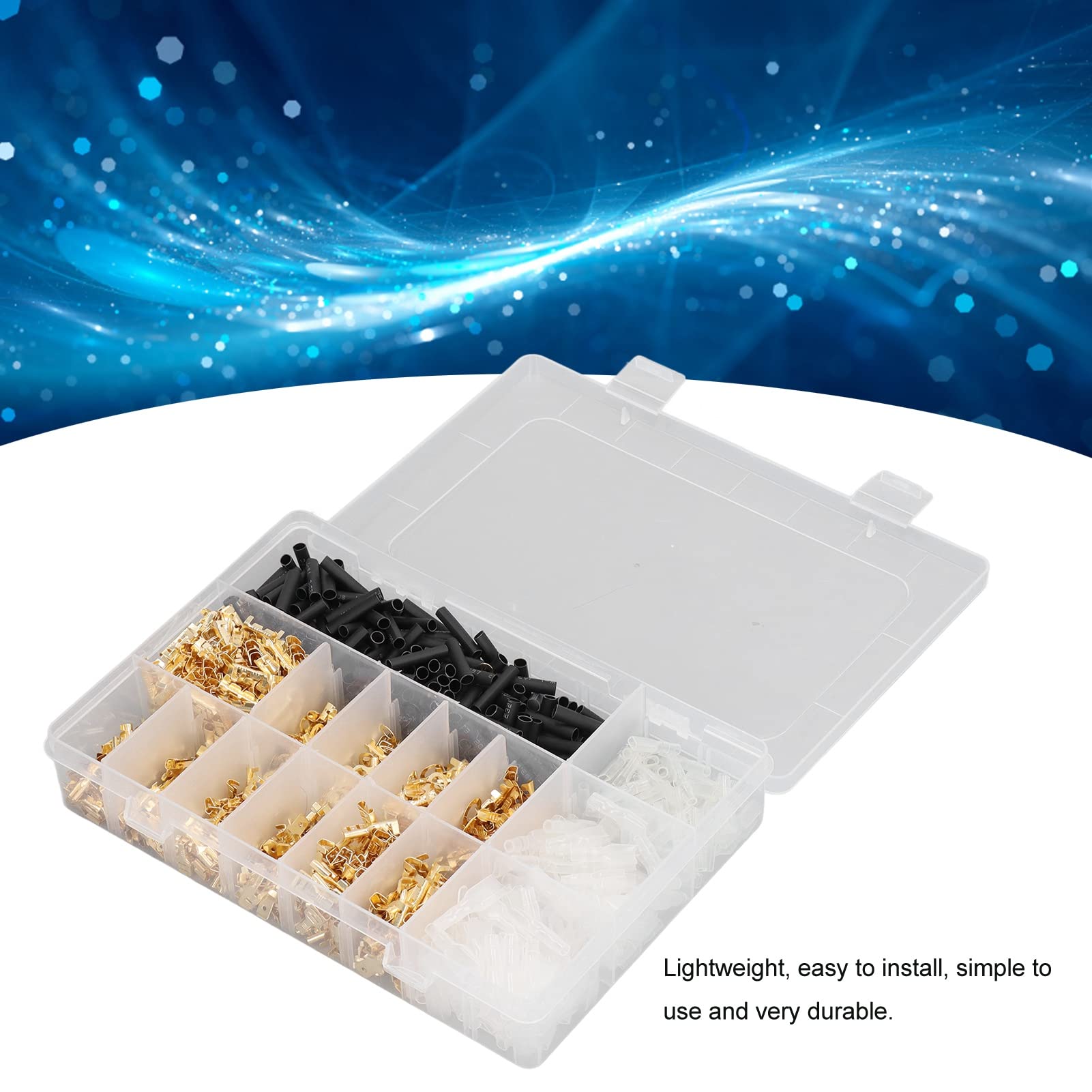 1050 pezzi terminale filo 2,8 mm 4,8 mm 6,3 mm maschio femmina anello connettore a forcella kit set - 6