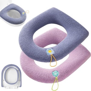 Lot De 2 Housses De Siège WC Rembourrées - Lavables - Pour Toilettes Allongées - Voyage