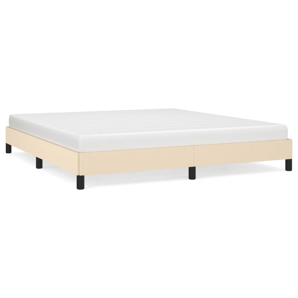 Cadre de lit sans matelas crème 180 x 200 cm en tissu - 2