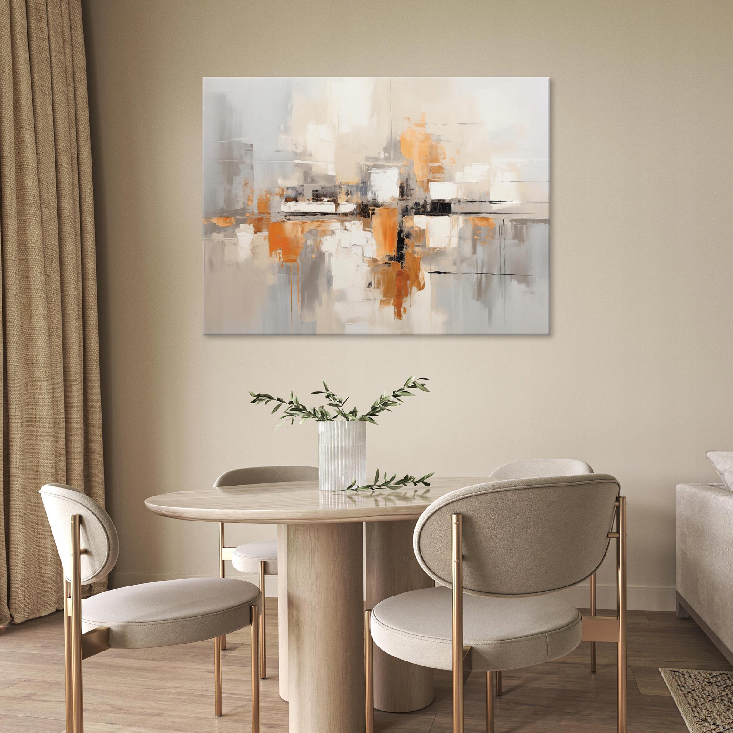 Impressão em tela abstrata Boho Arte moderna 100x75 cm XXL Arte de parede Imagem para sala de estar Quarto Pronto - 2