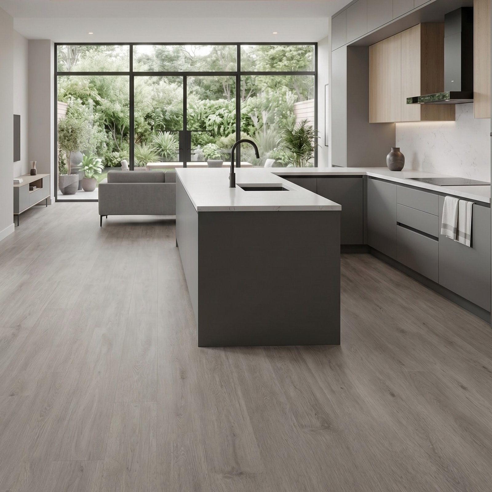 Suelo vinílico SPC clic Extrem 5 mm efecto madera Gris Antracita ISOVEX (2,21 m²) - 5