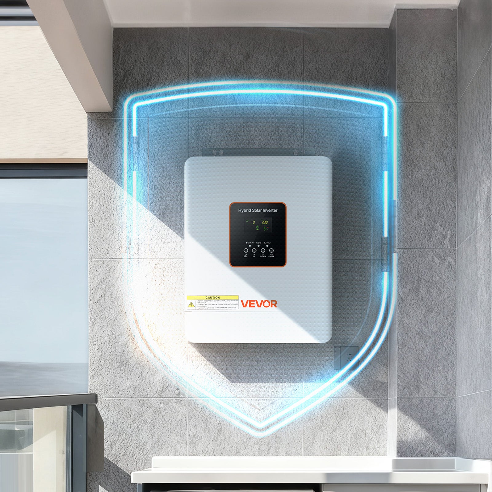 Inversor híbrido VEVOR 3000W, inversor solar híbrido de 24V DC a 230V AC, compatível com baterias de lítio-chumbo-ácido para sistemas fora da rede - 8