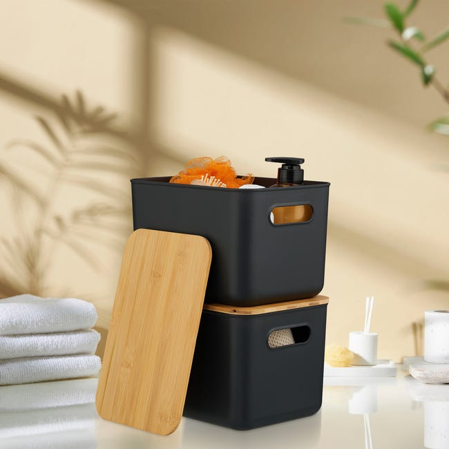 Ruaizel Scatola Igienica a 2 Scomparti, 2 Scomparti Scatola Porta Assorbenti, Porta Assorbente per Bagno in Legno con Coperchio per Tamponi, Cotoni Impacchettati, Dischetti per L'Igiene Intima Ruaizel Scatola Igienica a 2 Scomparti, 2 Scomparti Scatola Porta Assorbenti, Porta Assorbente per Bagno in Legno con Coperchio per Tamponi, Cotoni Impacchettati, Dischetti per L'Igiene Intima