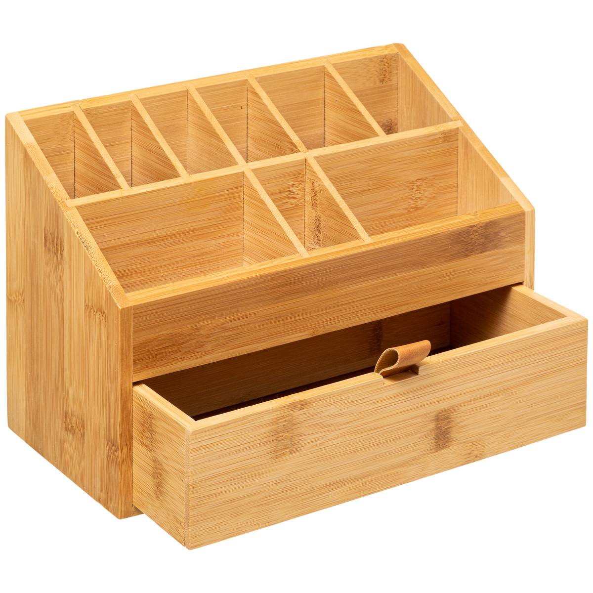 Organiseur 1 tiroir bambou lanière cuir - 5five - 2