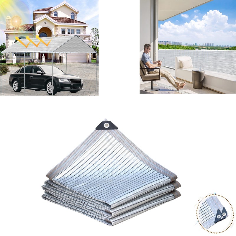 Siatka ochronna przeciwsłoneczna anti-aging, płótno zacieniające do basenu ogrodowego na zewnątrz, aluminiowa tkanina cieniująca 75%, 2 m x 3 m