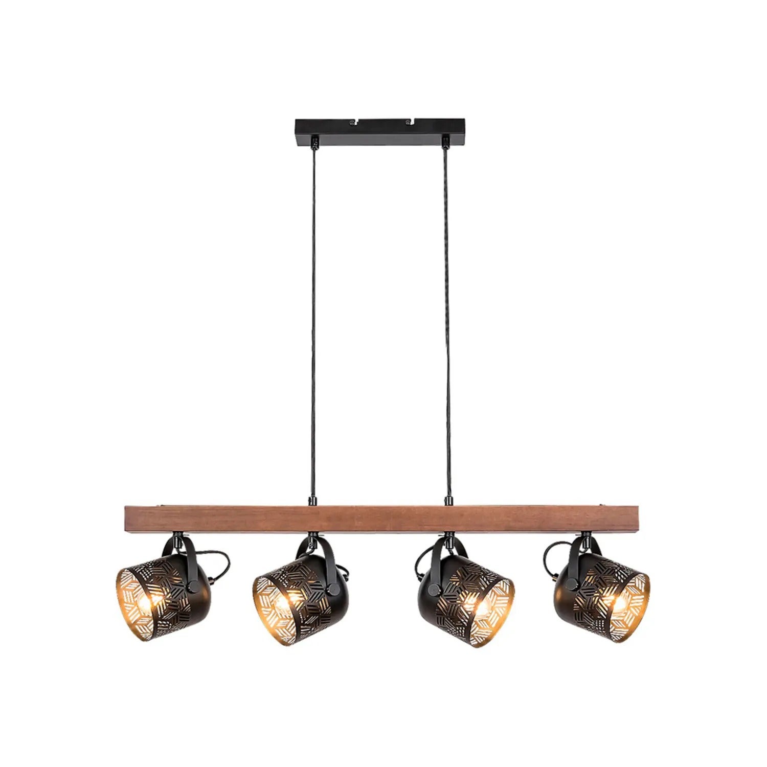 Lampa wisząca Rotem orzechowo-czarny matowy 4xE14x40W drewno wym:120x75x11cm IP20 Rabalux