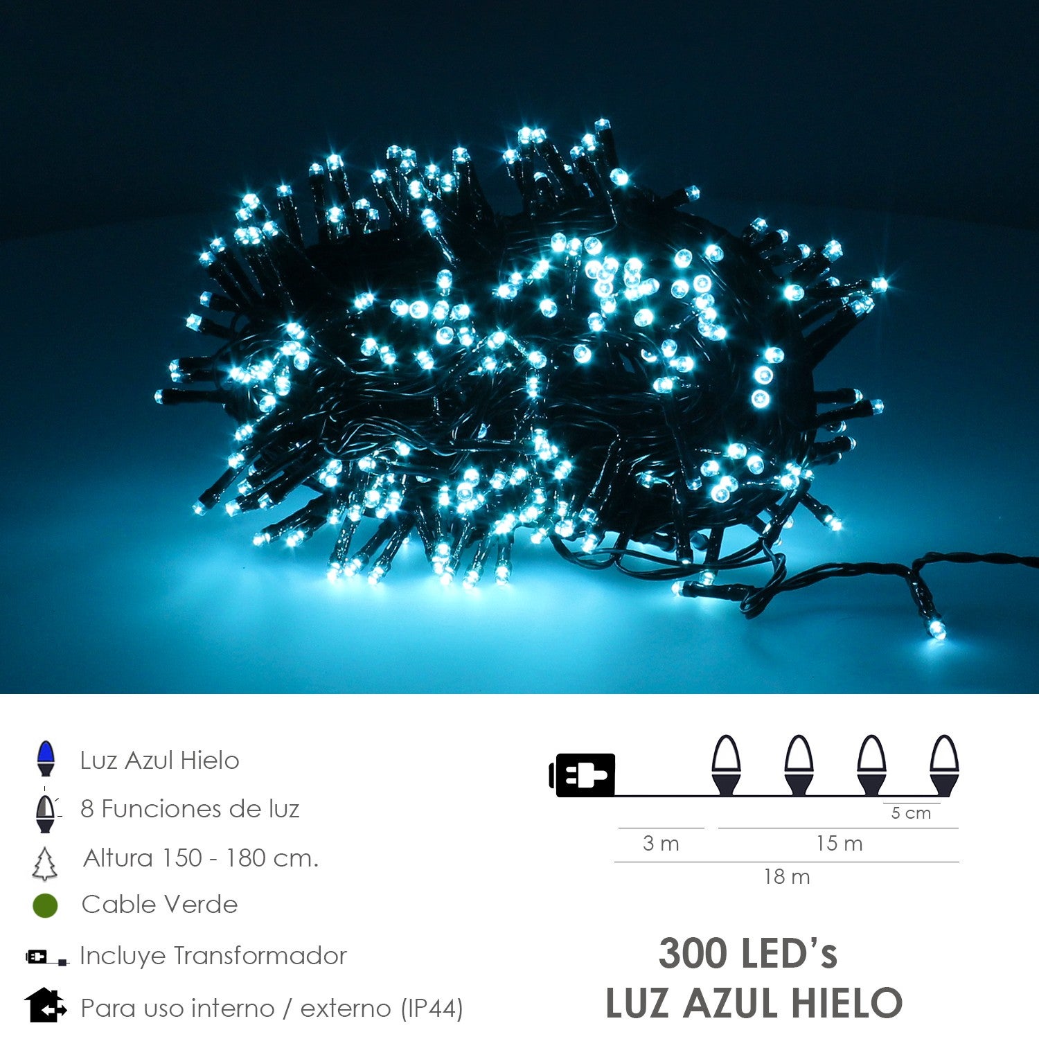 Lot De 14 Guirlandes LED à Piles - 3 Mètres, 30 LEDs, étanche IP67 - Bleu, Pour Décoration Noël, Mariage, Intérieur/extérieur - 12