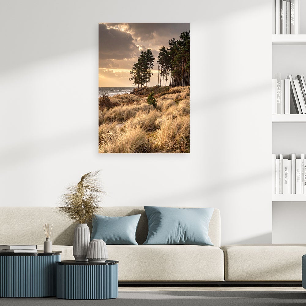 Obraz do salonu sypialni biura loftu, Widok Plaża Wydmy i Morze imitacja farby 70x100 - 2