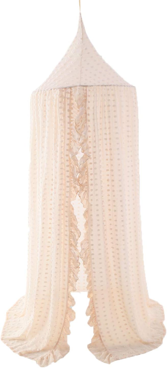 Baldacchino In Tulle Per Culla - Con Pompon, 165 Cm, Design Sognante - Foto 9