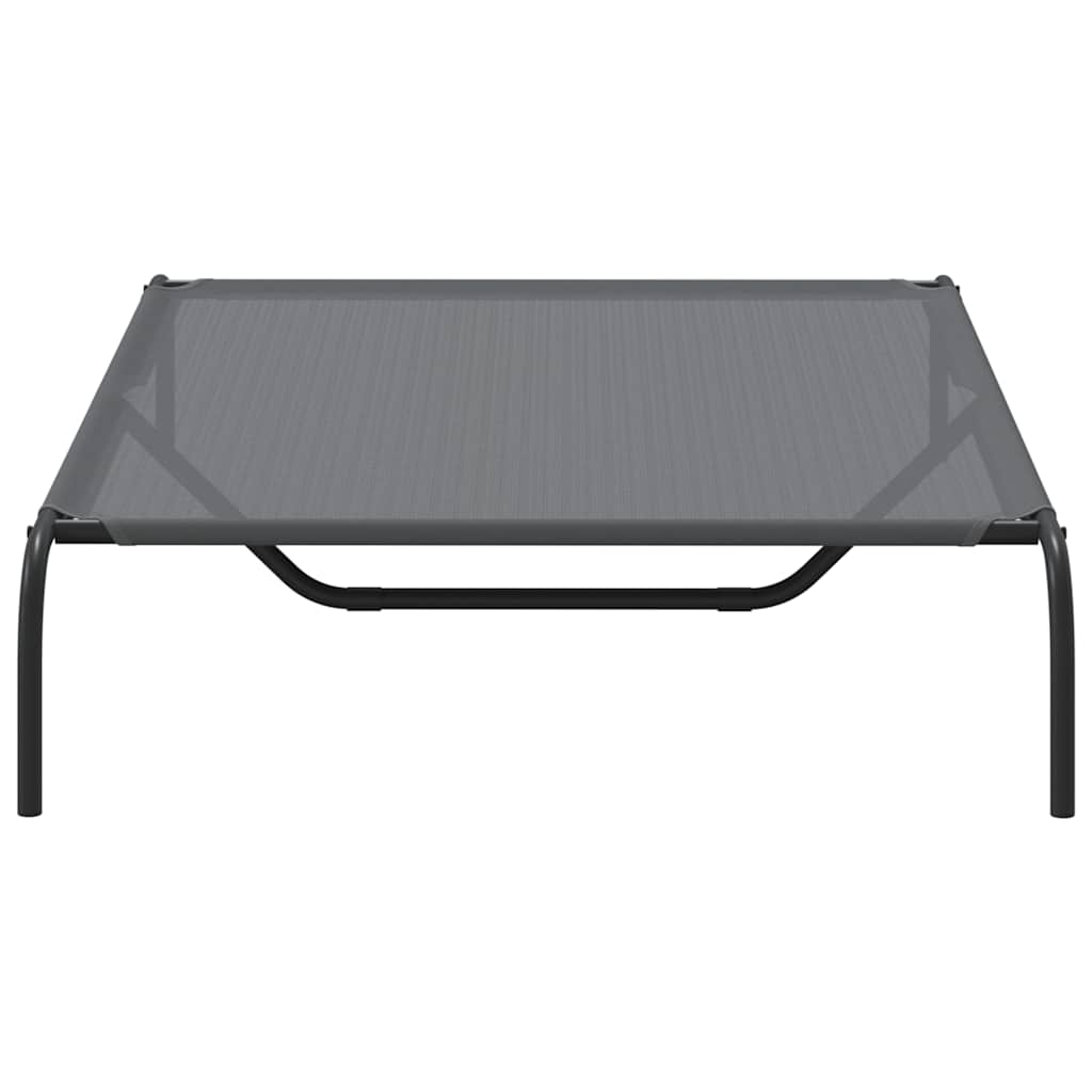 Lit surélevé pour chien gris 130x80x20 cm textilène et acier vidaXL - 4
