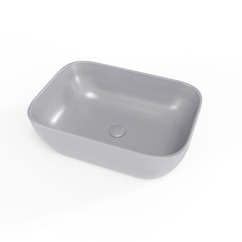 Infinitio Vasque à poser 45,5 x 32,5 x 13,5 cm, sans trop-plein, Gris mat (SATINF4532LGRM) - 2
