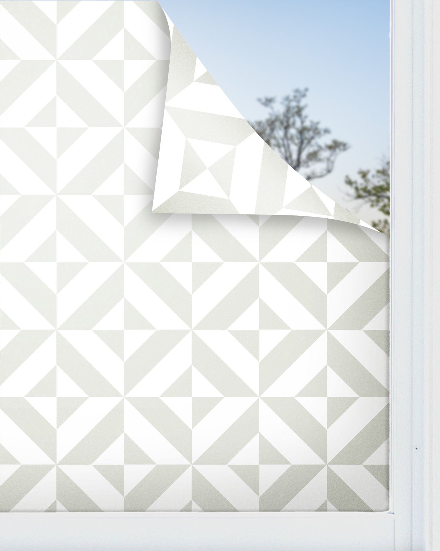 Panorama vinilo para ventanas geometría verde 39x200 cm - vinilos adhesivo para cristal - pegatina opaca - vinilo translúcido