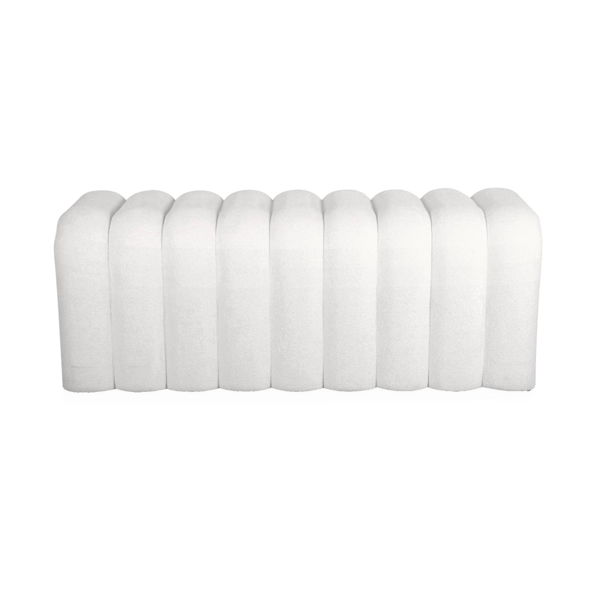 Banc. bout de lit blanc contemporain en tissu ITO - 5