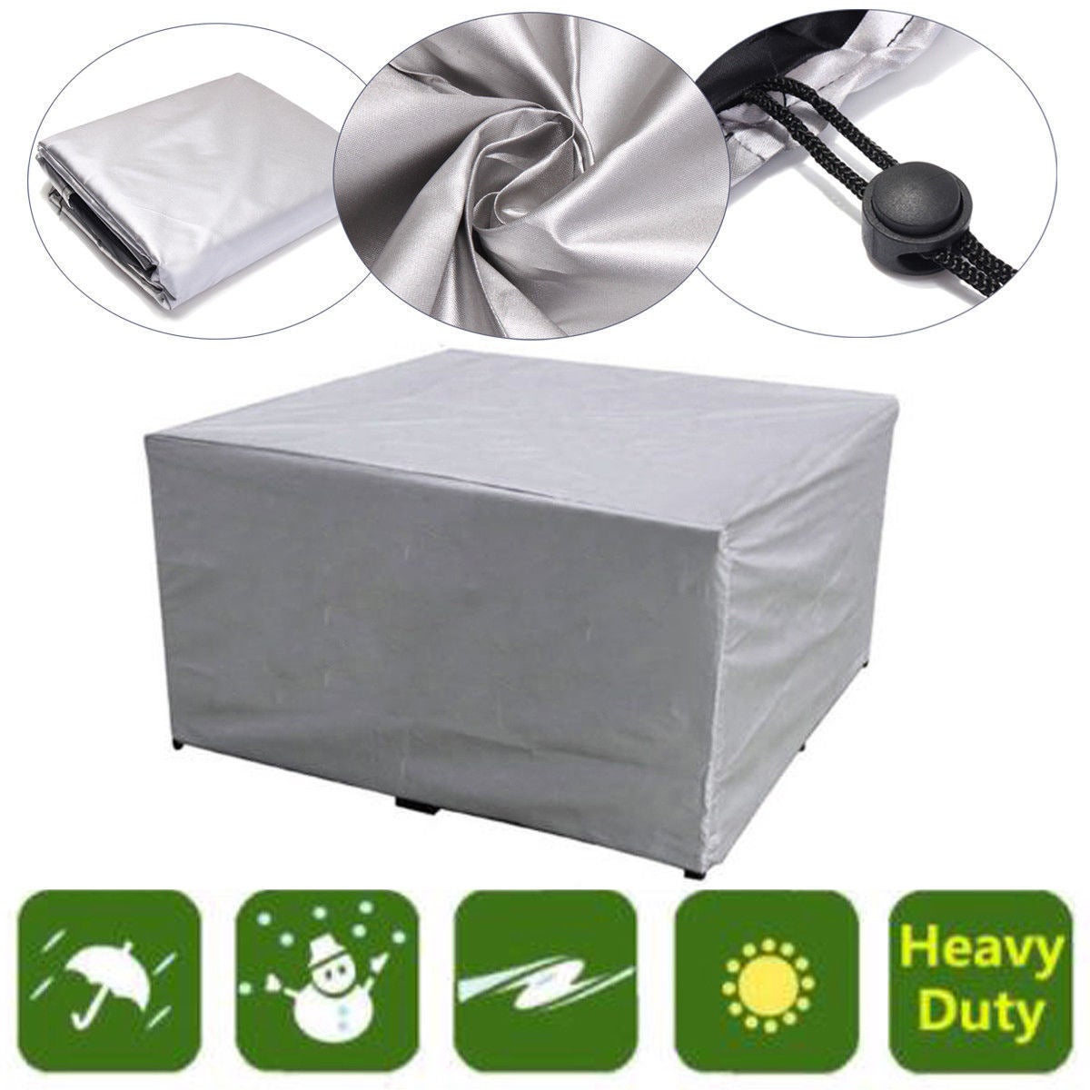 Housse de protection rectangulaire pour meubles de jardin, en polyester, imperméable, anti-poussière, pour chaise ou table de jardin ( 170*94*70cm) - 3