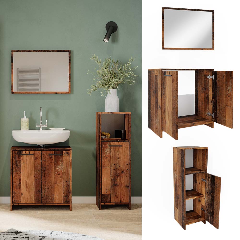 HORTI - Mobile bagno con portabiancheria - 31x30x174 cm - Colonna